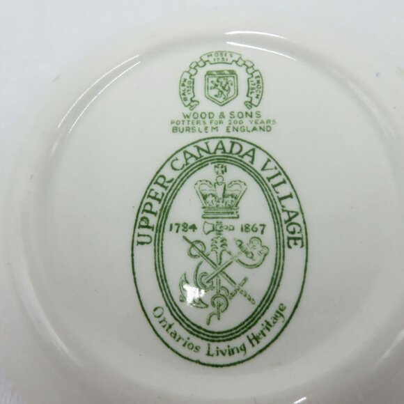 WOOD & SONS Upper Canada Village Green White Dish Farming Scene England - Picture 8 of 10